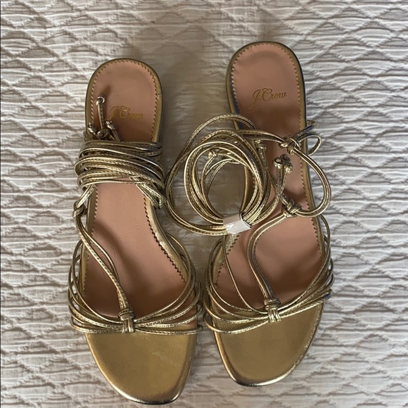 J. Crew Shoes - JCrew Lace Up Metallic Sandals